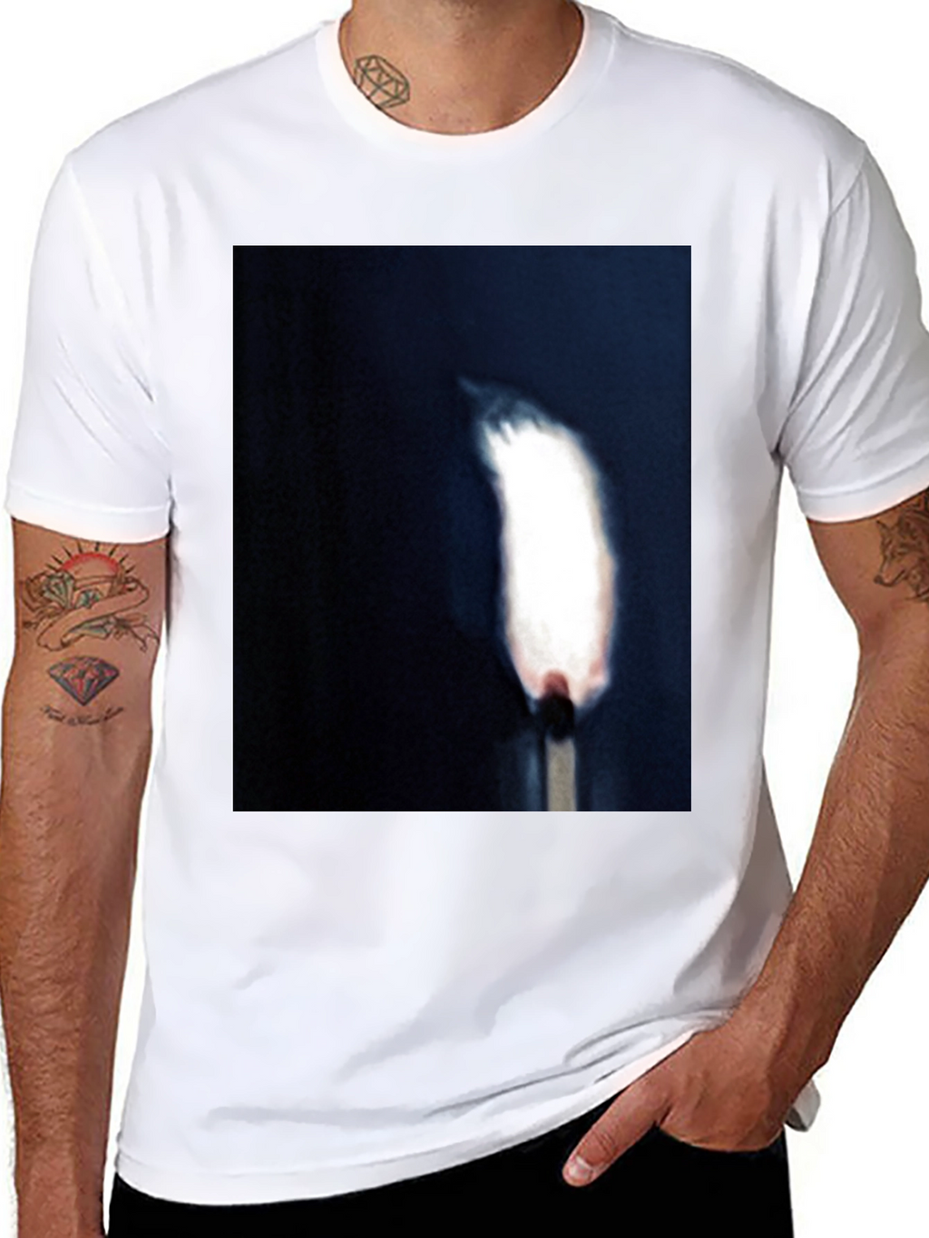 Burning Match Graphic Tee - Unisex Black T-Shirt