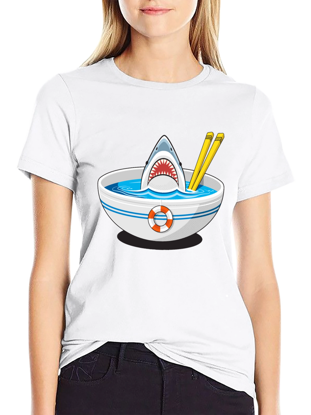 Shark Ramen T-Shirt - Funny Graphic Tee