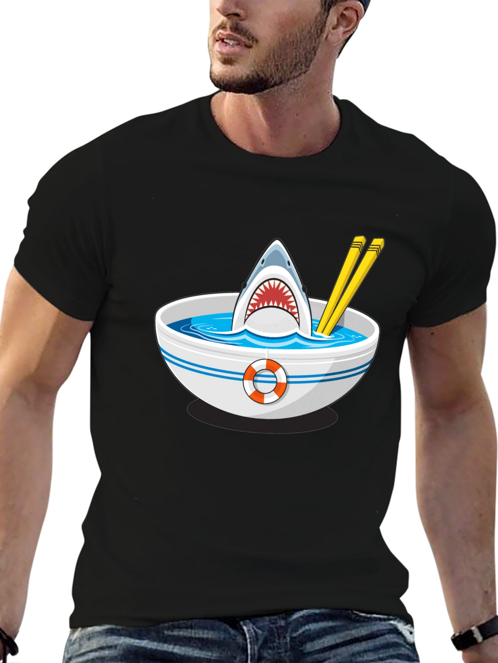 Shark Ramen T-Shirt - Funny Graphic Tee