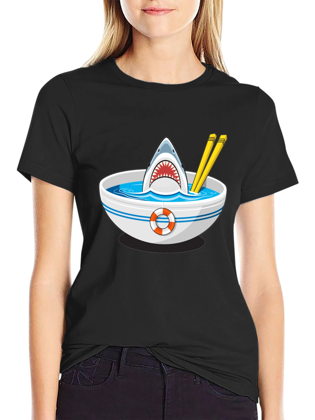Shark Ramen T-Shirt - Funny Graphic Tee