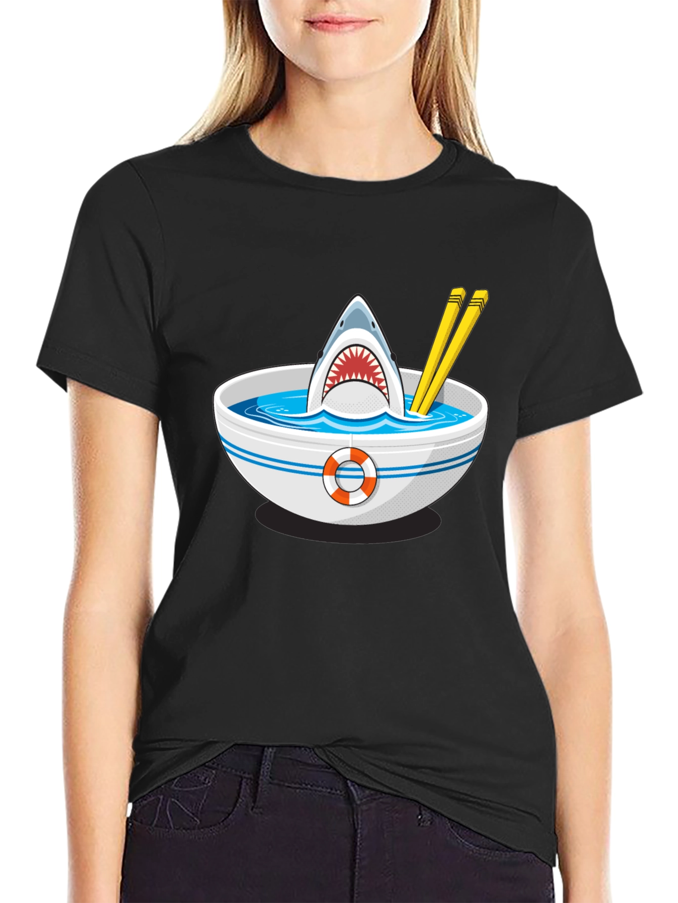 Shark Ramen T-Shirt - Funny Graphic Tee