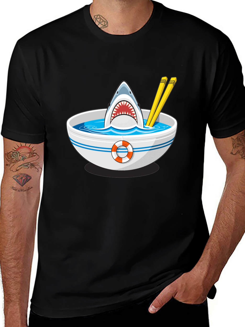 Shark Ramen T-Shirt - Funny Graphic Tee