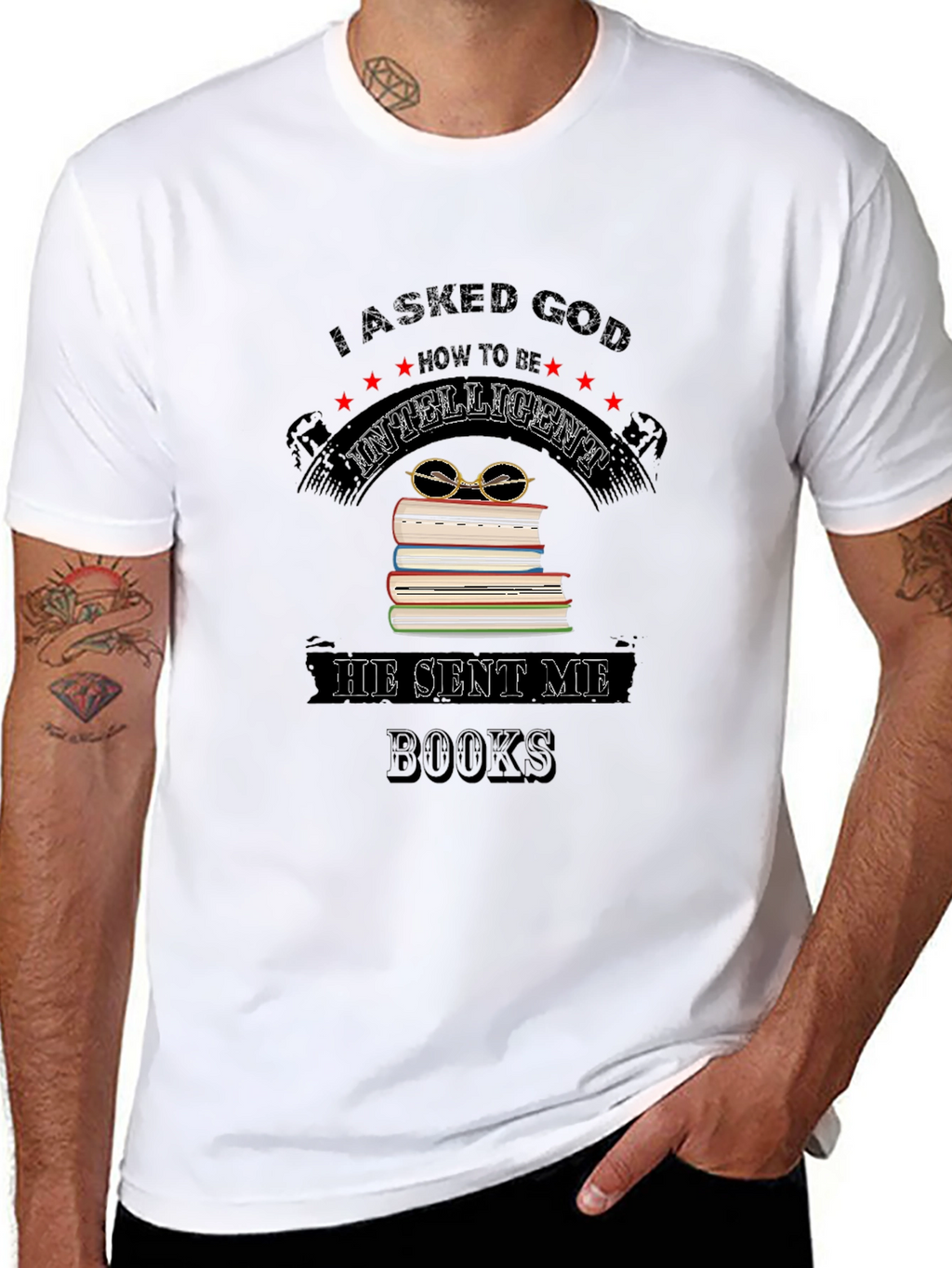 I Asked God for Intelligence Black T-Shirt