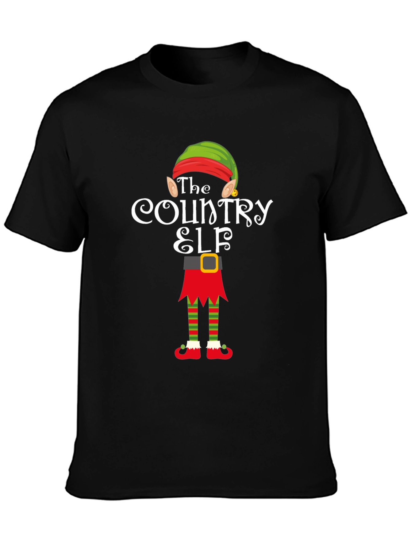 Country Elf Holiday Tee - Festive Christmas Apparel