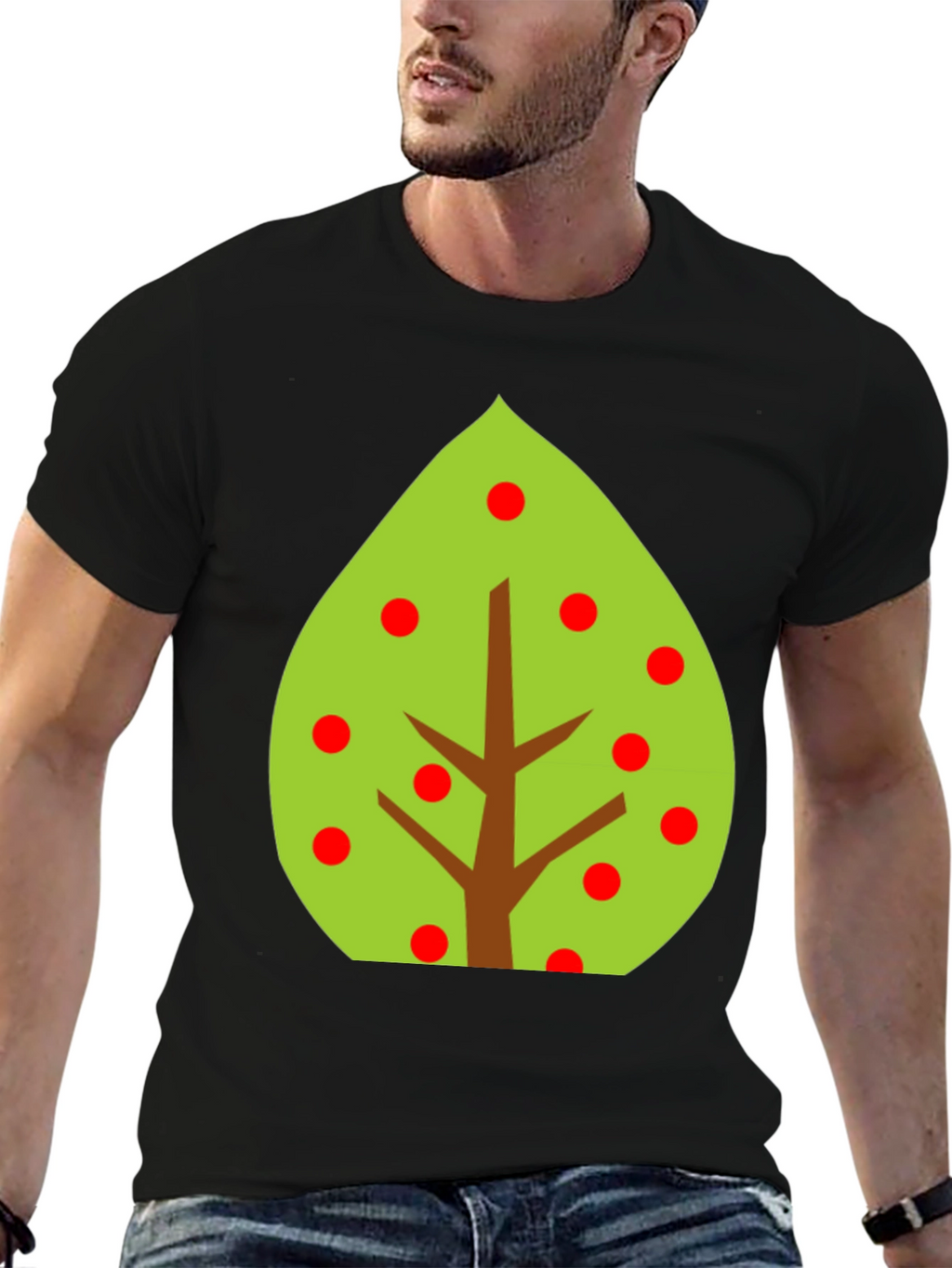 Tree Graphic Tee - Black Cotton Blend