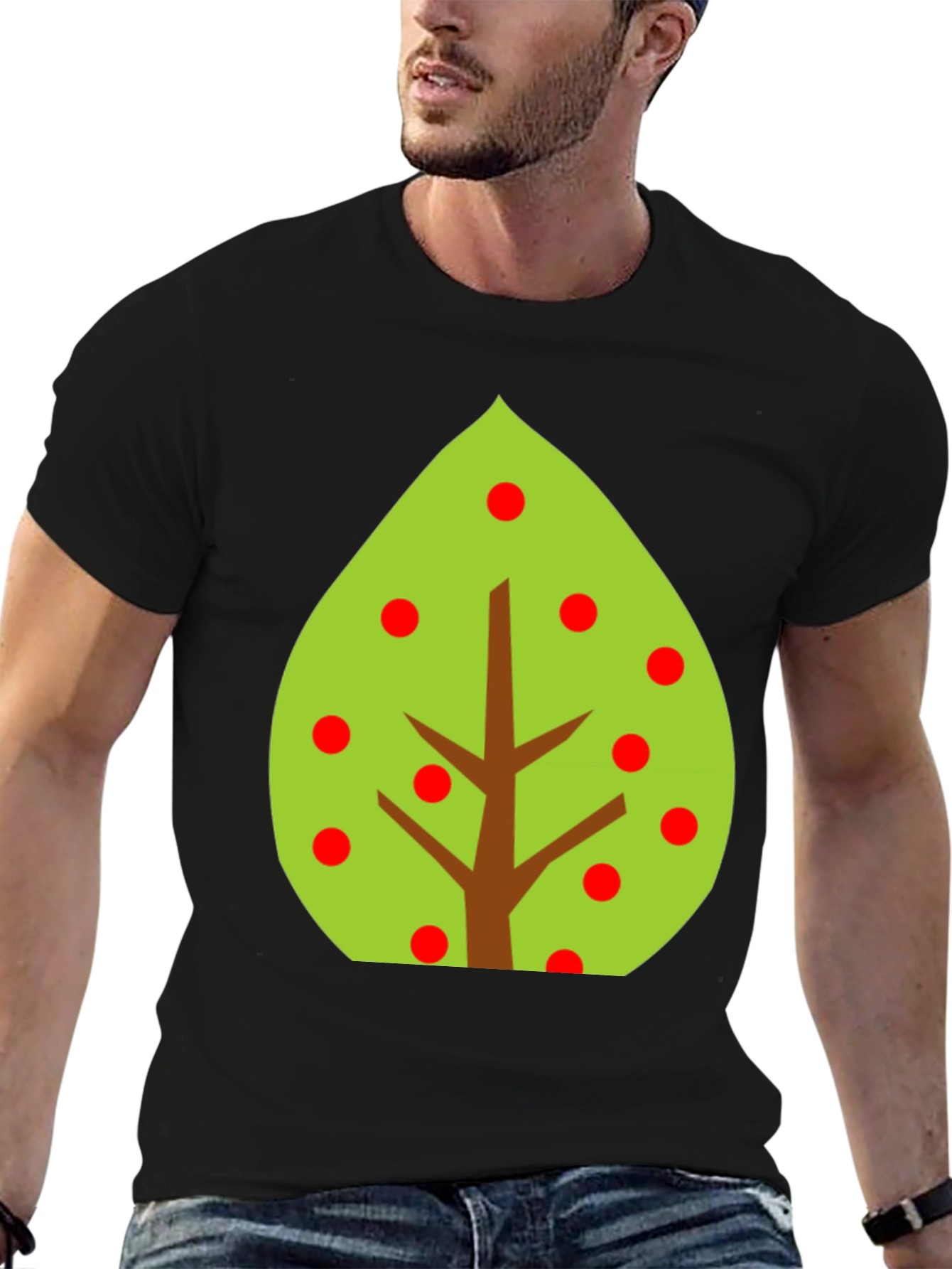 Tree Graphic Tee - Black Cotton Blend