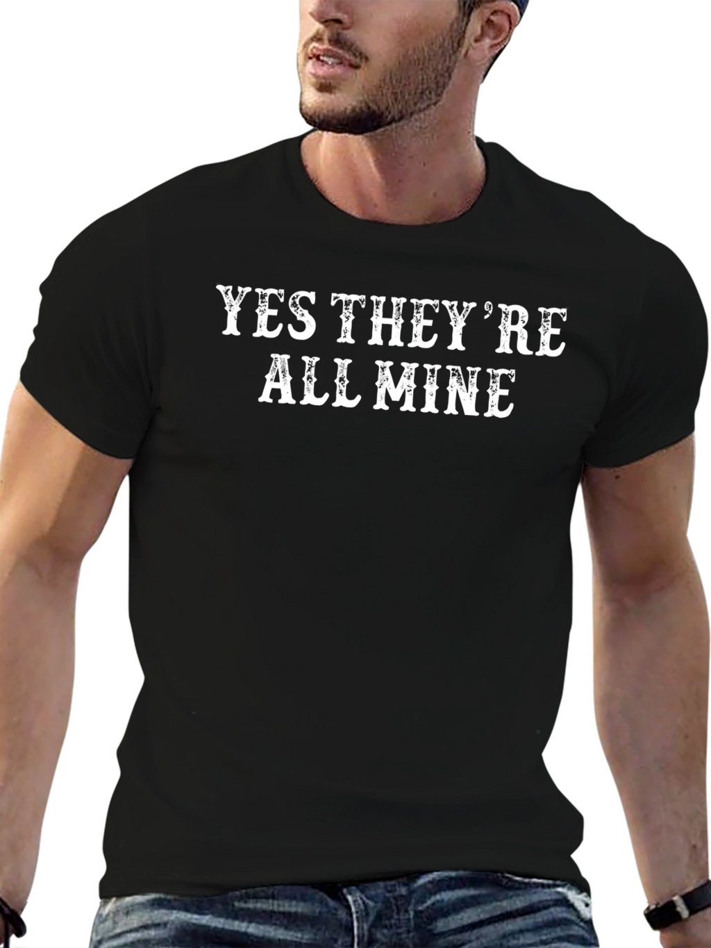 Funny Yes Theyre All Mine Black Graphic T-Shirt