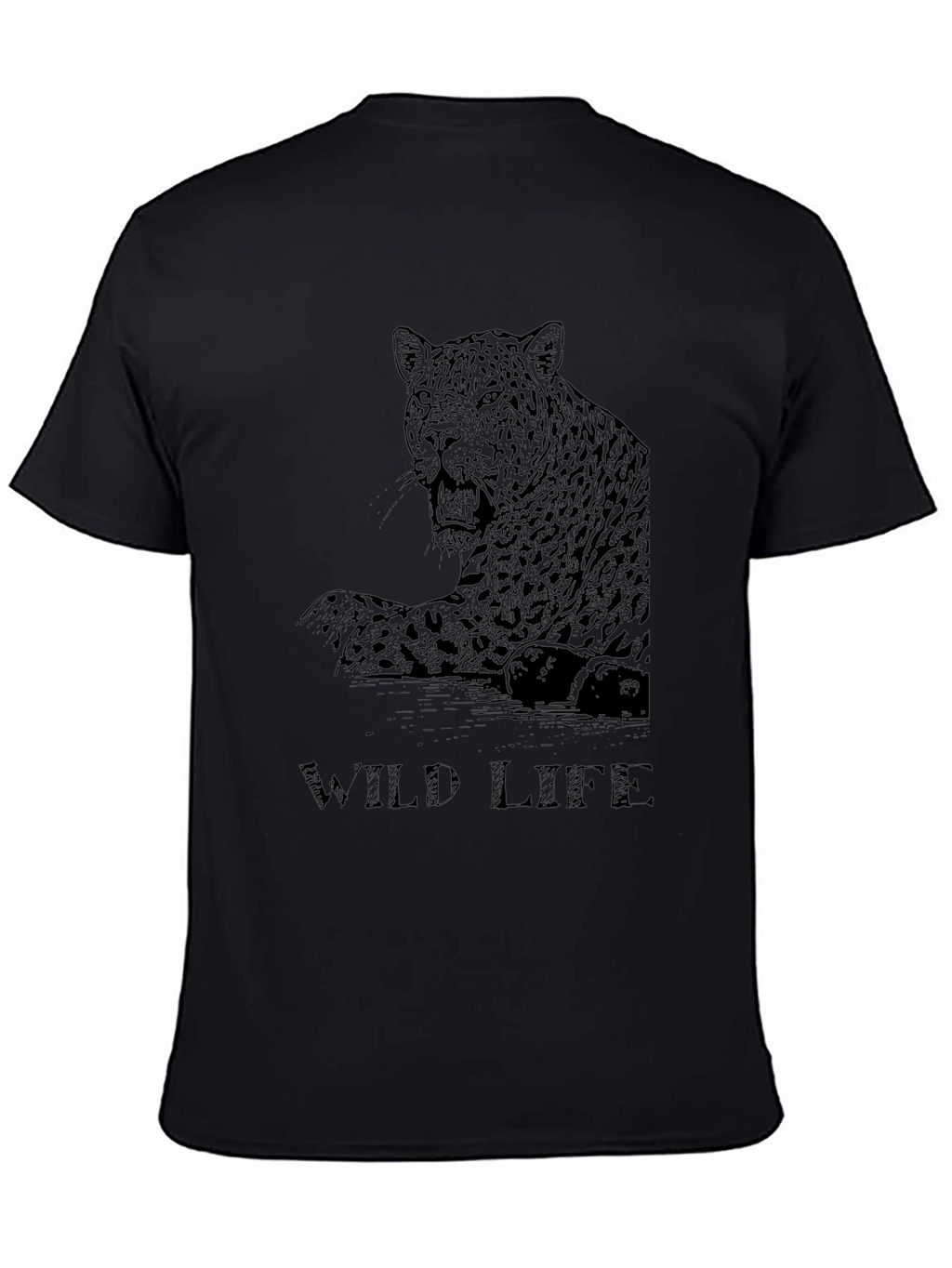 Wild Life Jaguar Graphic Black T-Shirt
