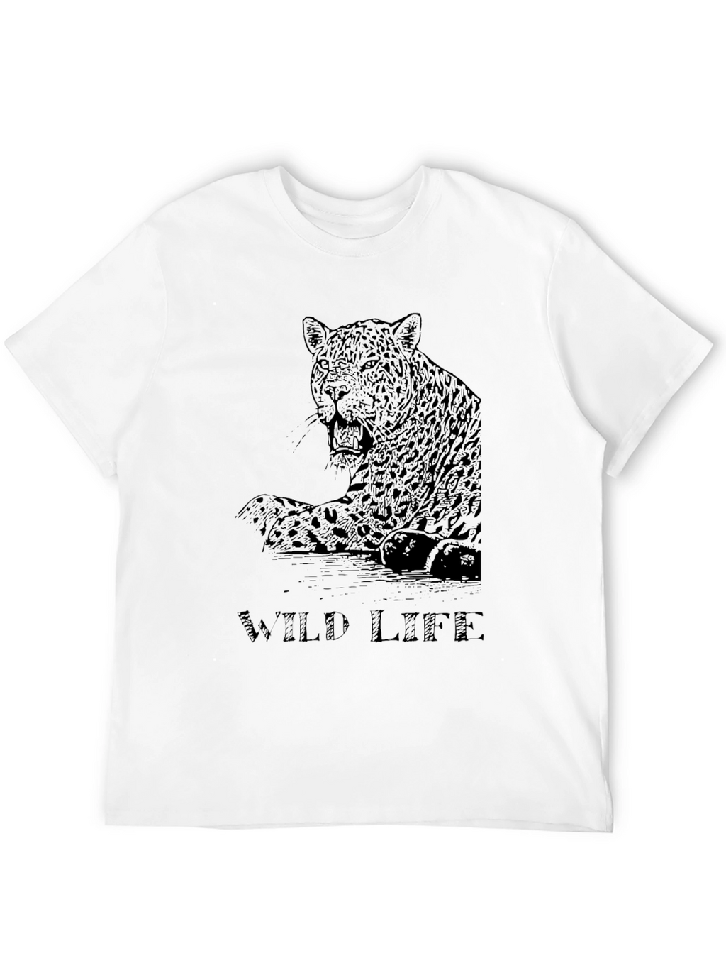 Wild Life Jaguar Graphic Black T-Shirt