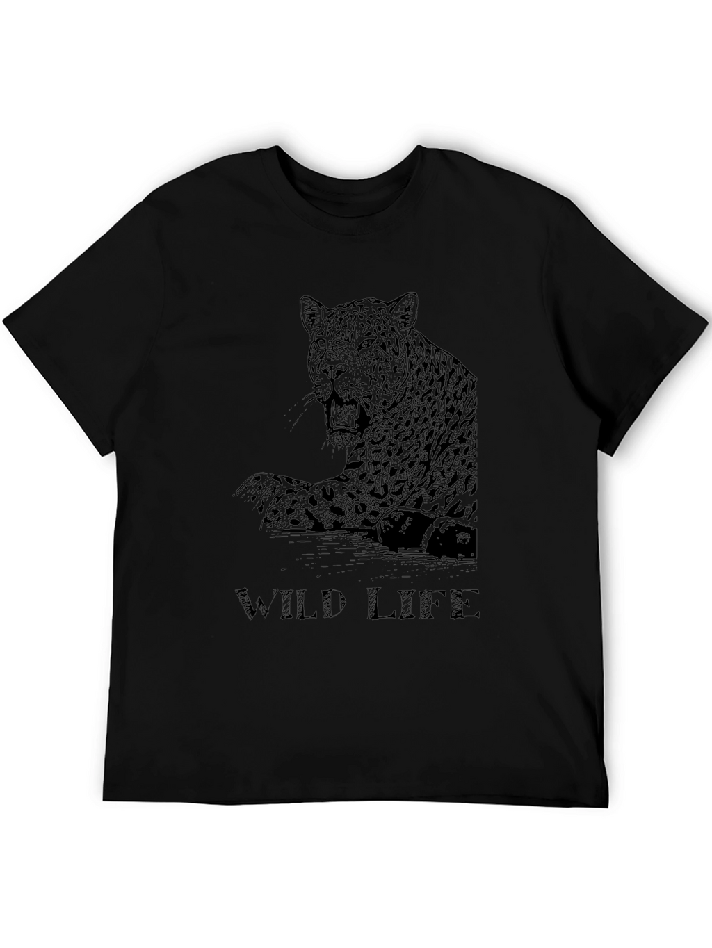 Wild Life Jaguar Graphic Black T-Shirt