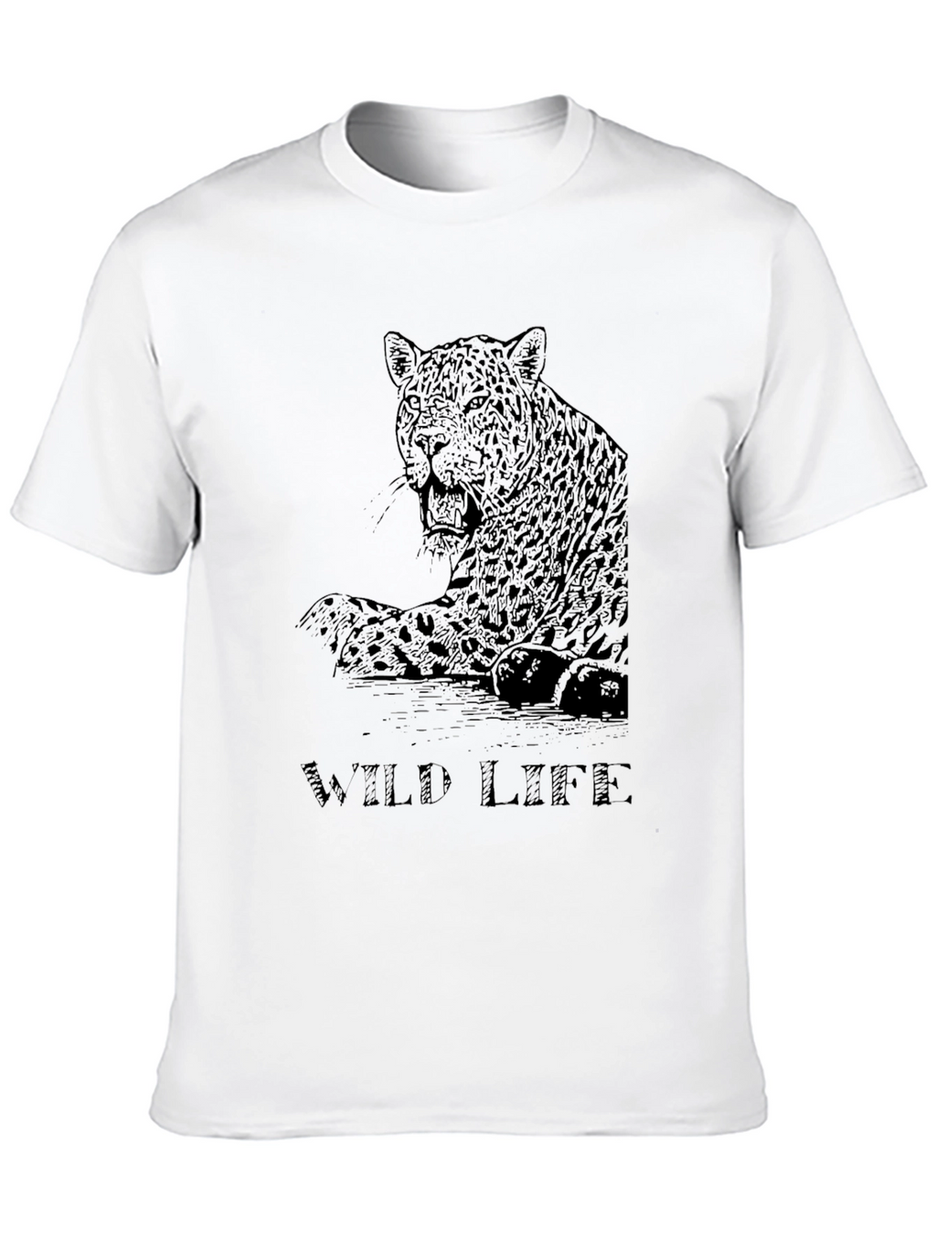 Wild Life Jaguar Graphic Black T-Shirt