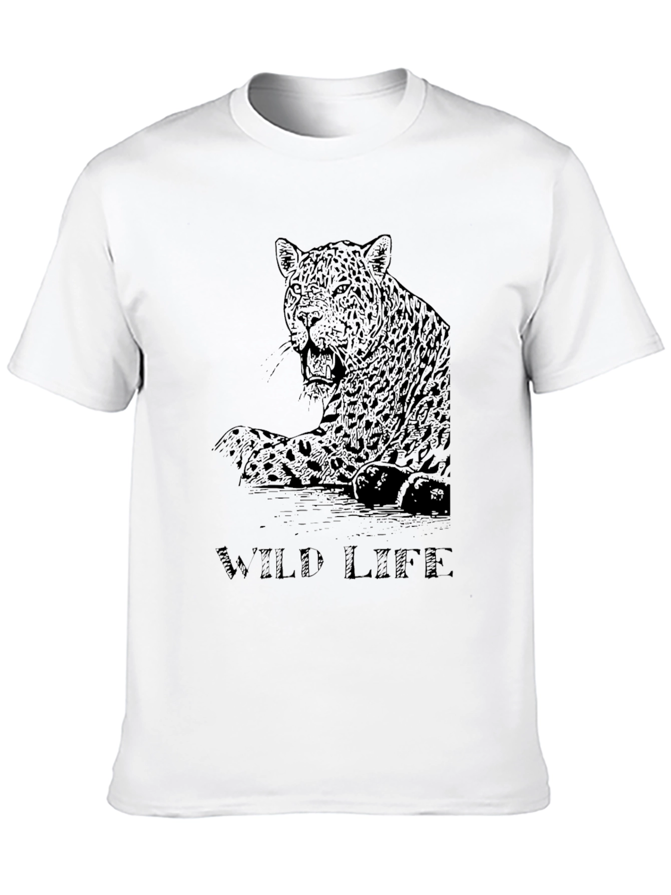 Wild Life Jaguar Graphic Black T-Shirt