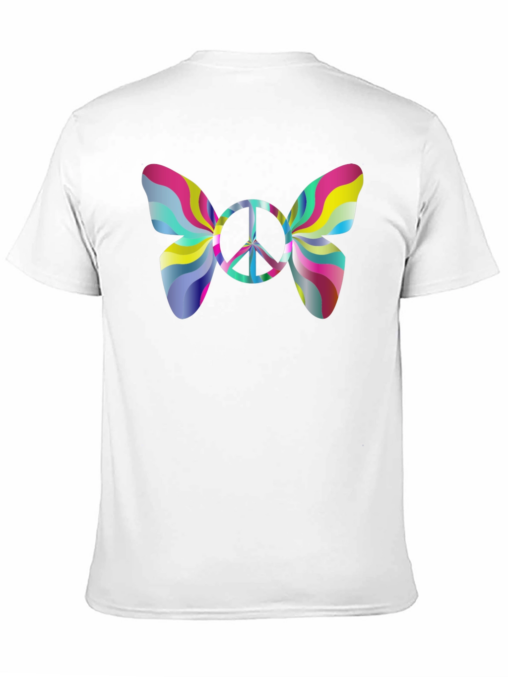 Psychedelic Peace Butterfly Graphic Tee - Black