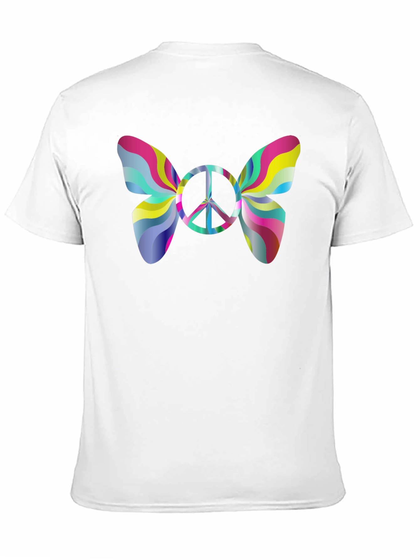 Psychedelic Peace Butterfly Graphic Tee - Black