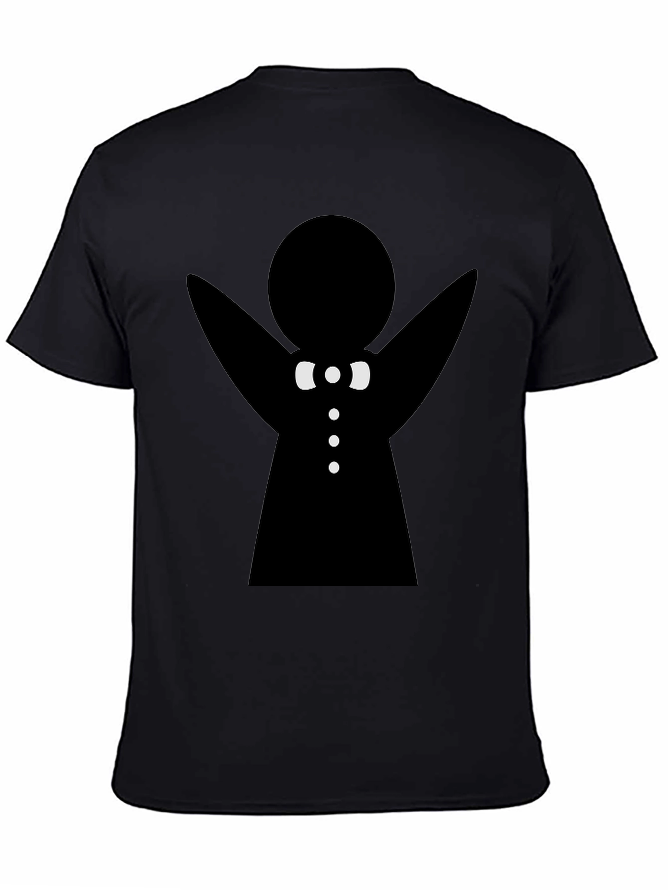 Gingerbread Man Graphic Tee - Black Cotton T-Shirt