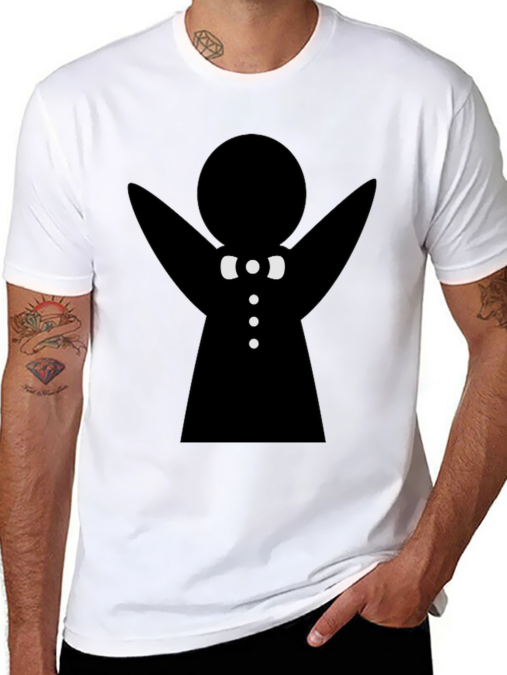 Gingerbread Man Graphic Tee - Black Cotton T-Shirt