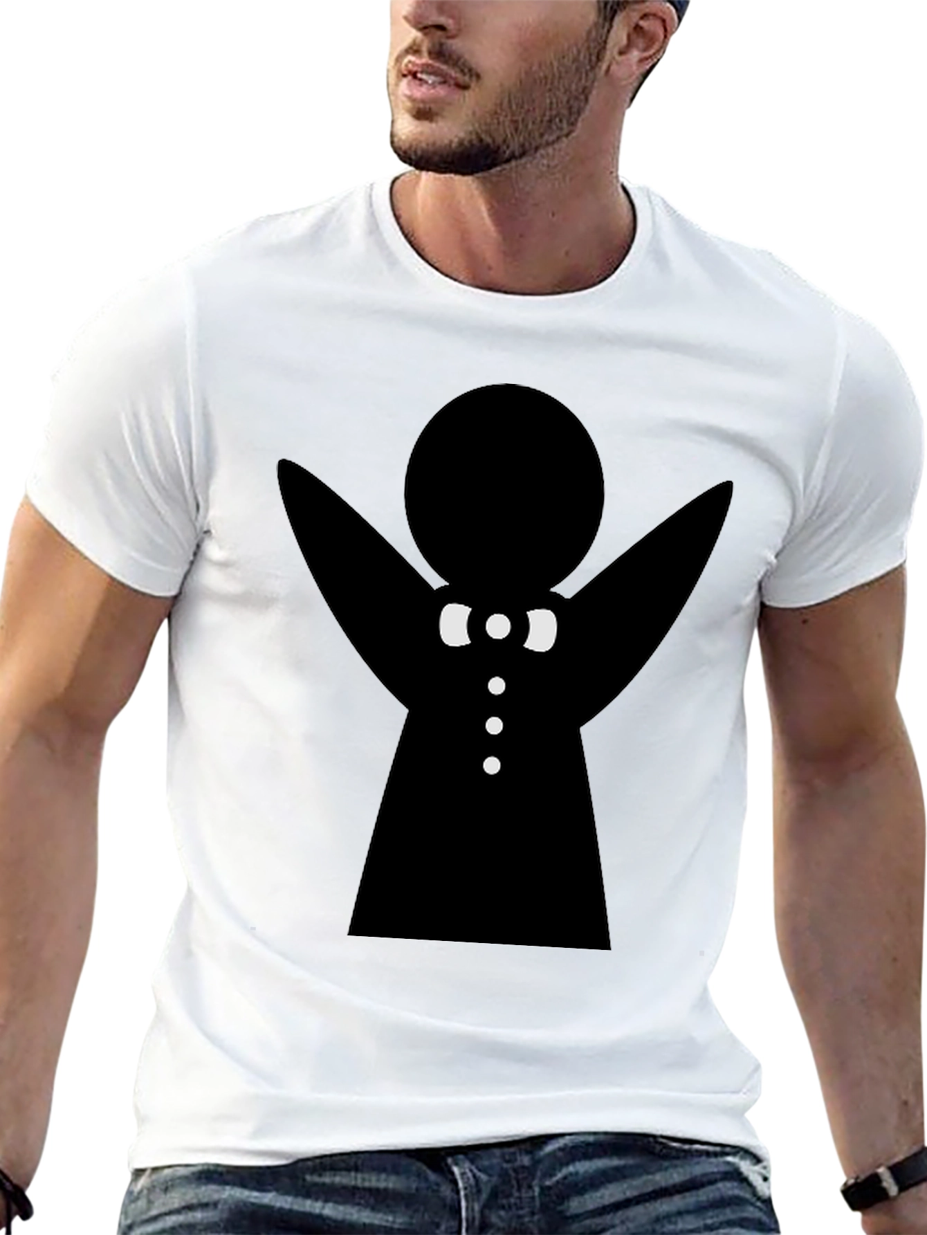 Gingerbread Man Graphic Tee - Black Cotton T-Shirt