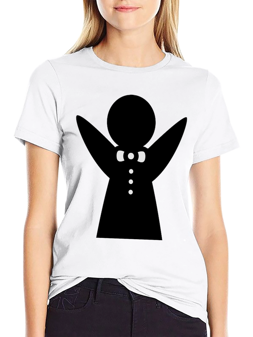 Gingerbread Man Graphic Tee - Black Cotton T-Shirt