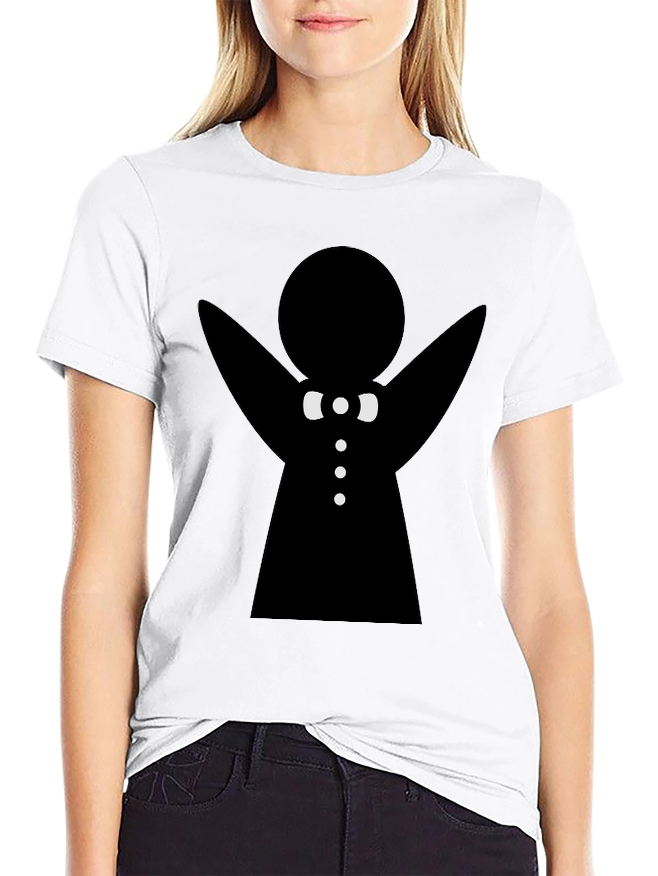 Gingerbread Man Graphic Tee - Black Cotton T-Shirt