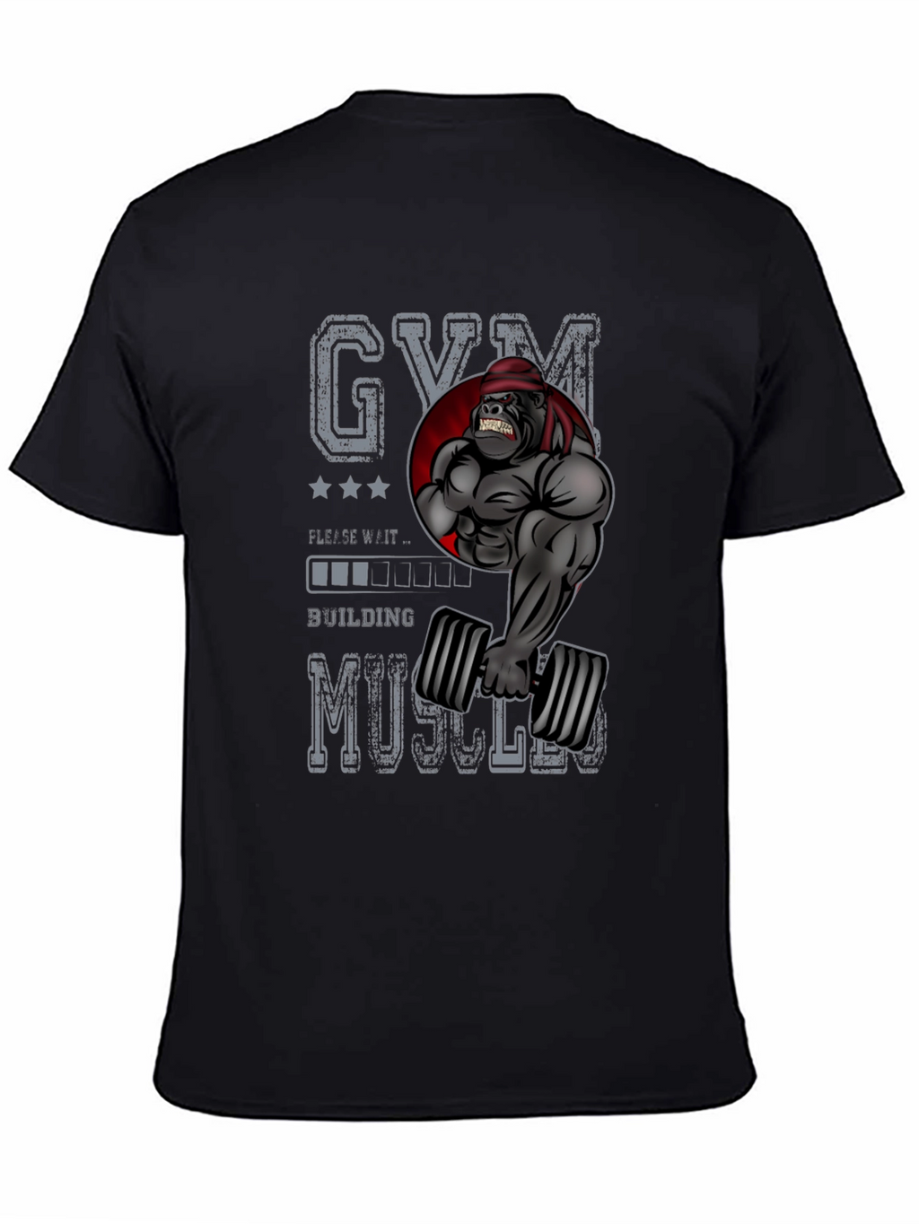Gym Gorilla Building Muscles T-Shirt - Black