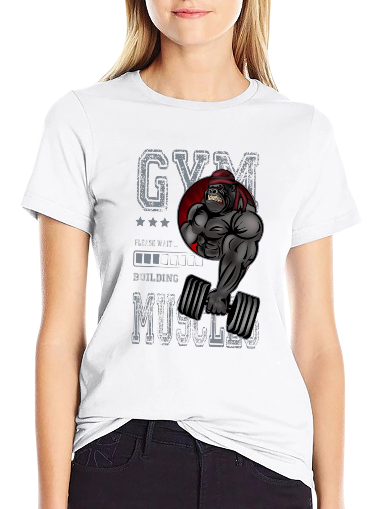 Gym Gorilla Building Muscles T-Shirt - Black