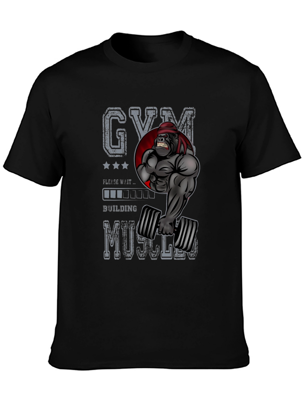Gym Gorilla Building Muscles T-Shirt - Black