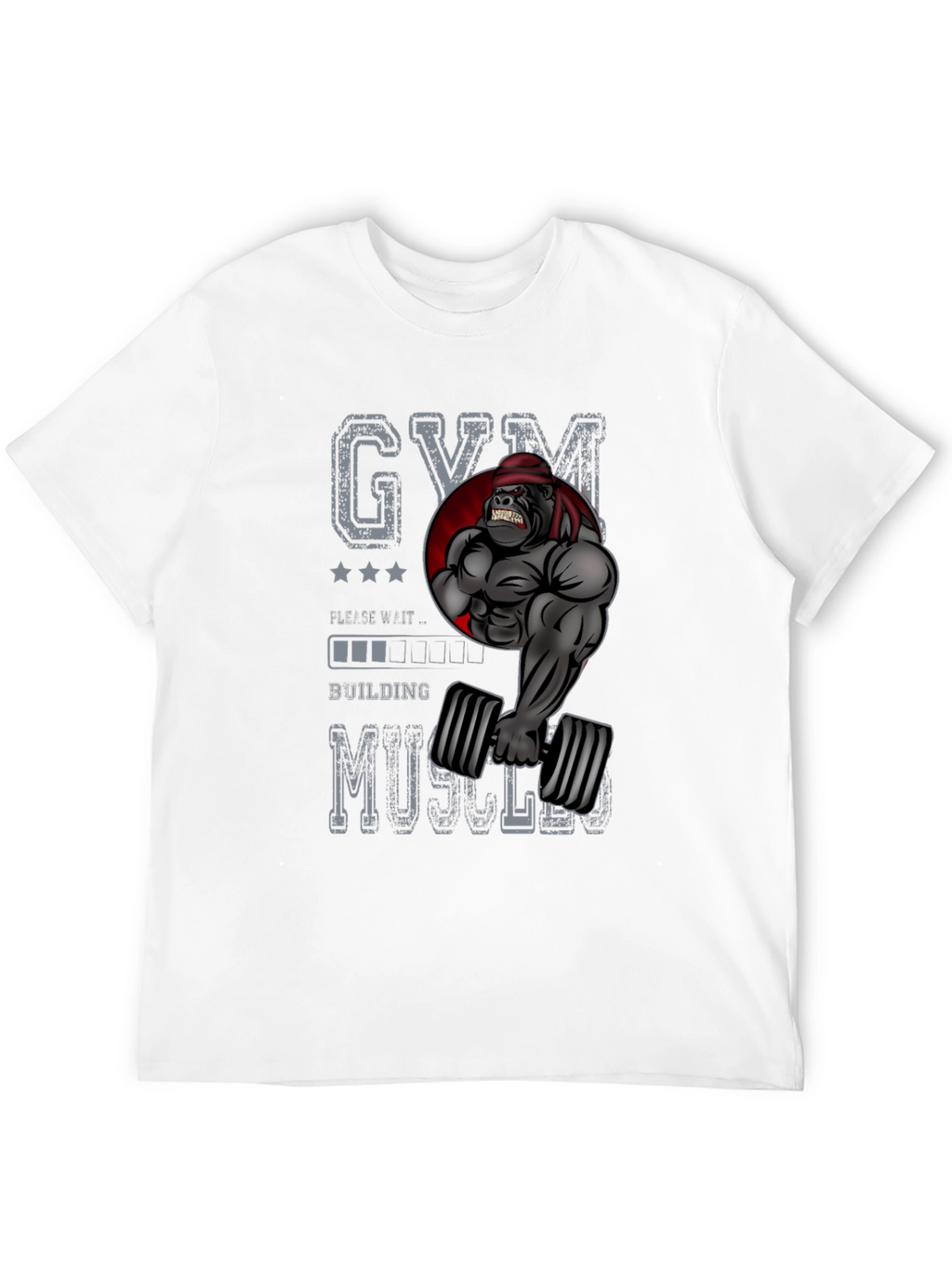 Gym Gorilla Building Muscles T-Shirt - Black