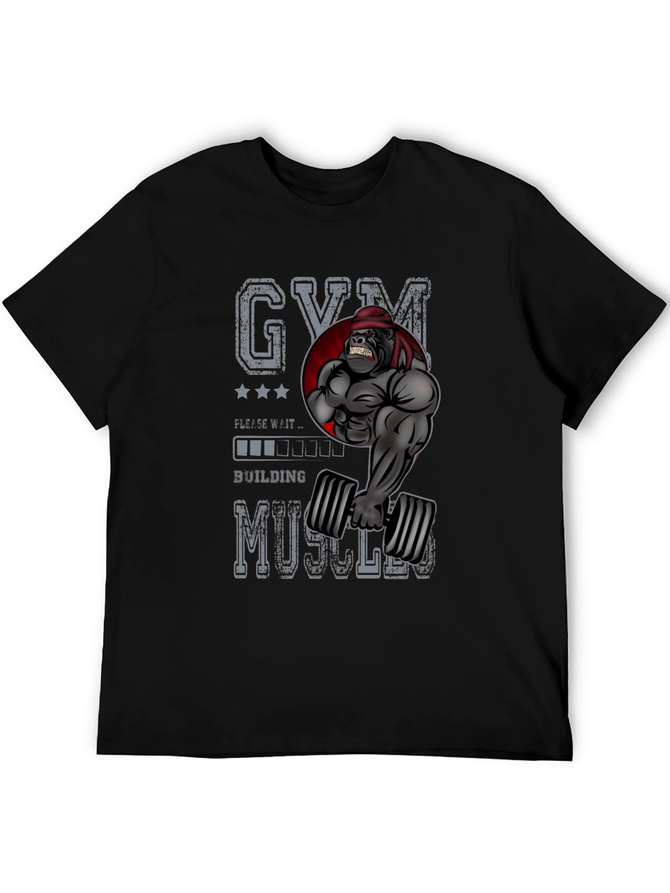 Gym Gorilla Building Muscles T-Shirt - Black