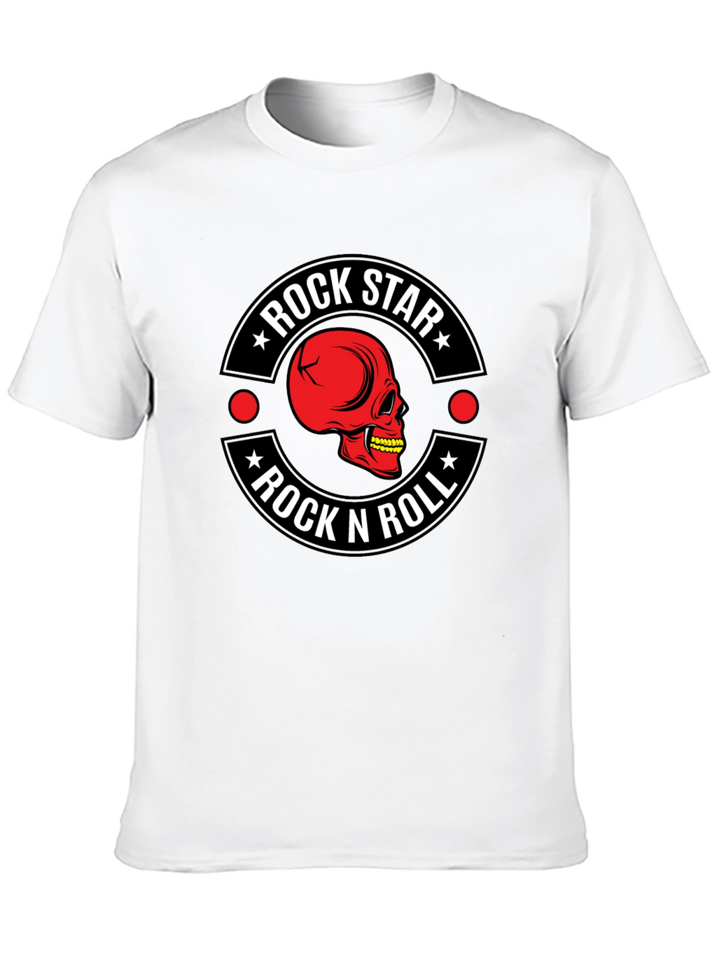 Rock Star Rock n Roll Skull Graphic T-Shirt