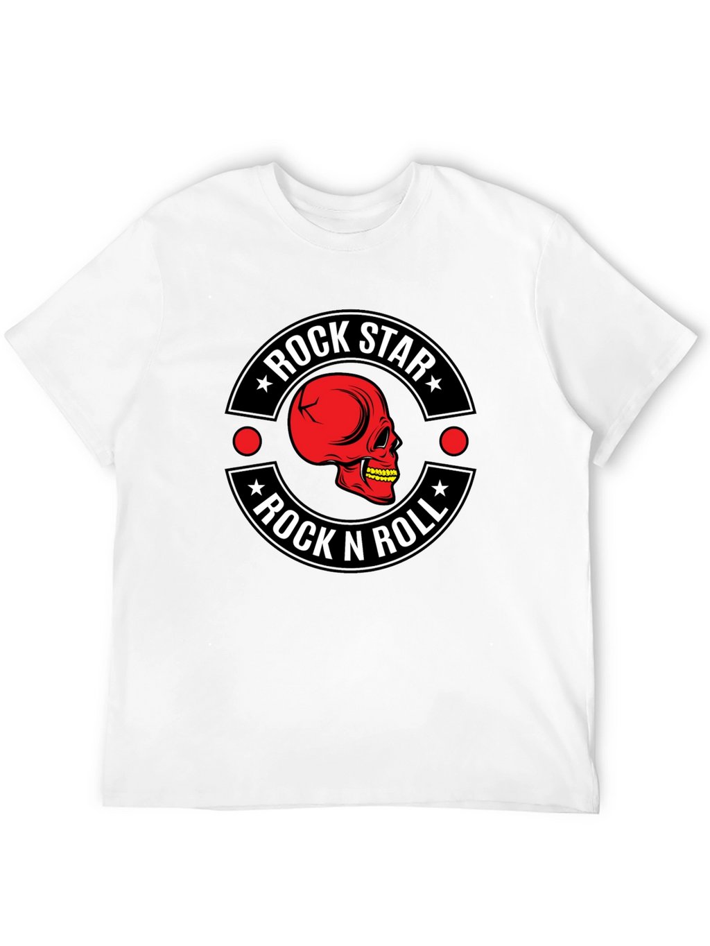 Rock Star Rock n Roll Skull Graphic T-Shirt