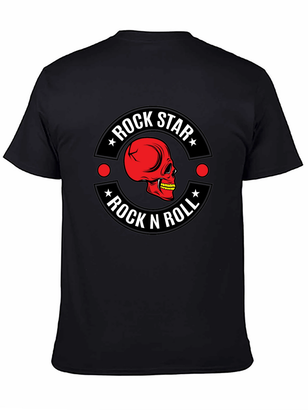 Rock Star Rock n Roll Skull Graphic T-Shirt