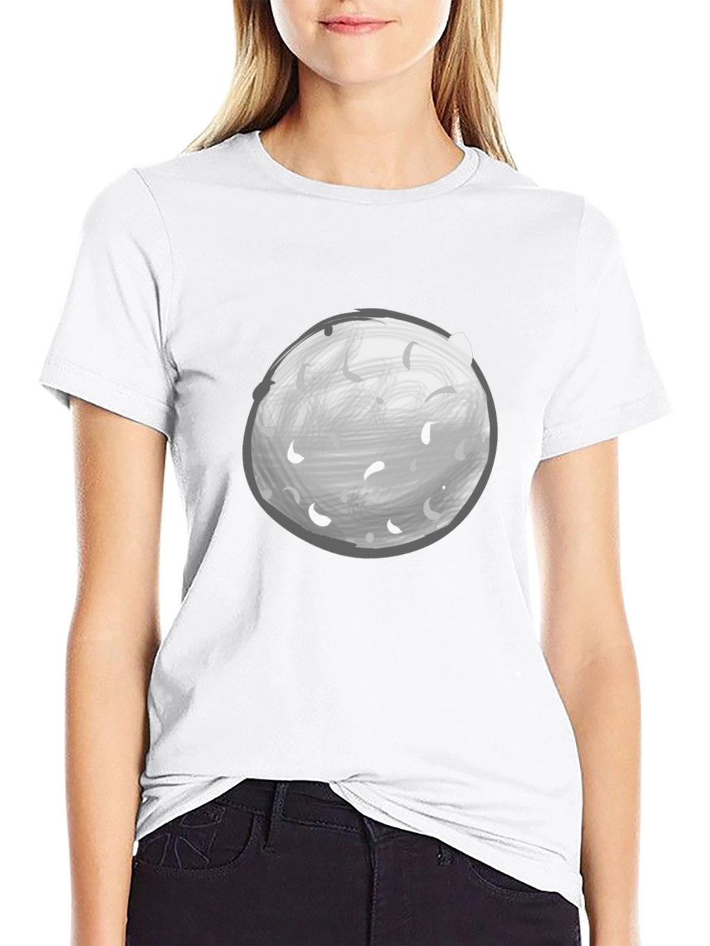 Moon Graphic Tee - Black Casual Shirt
