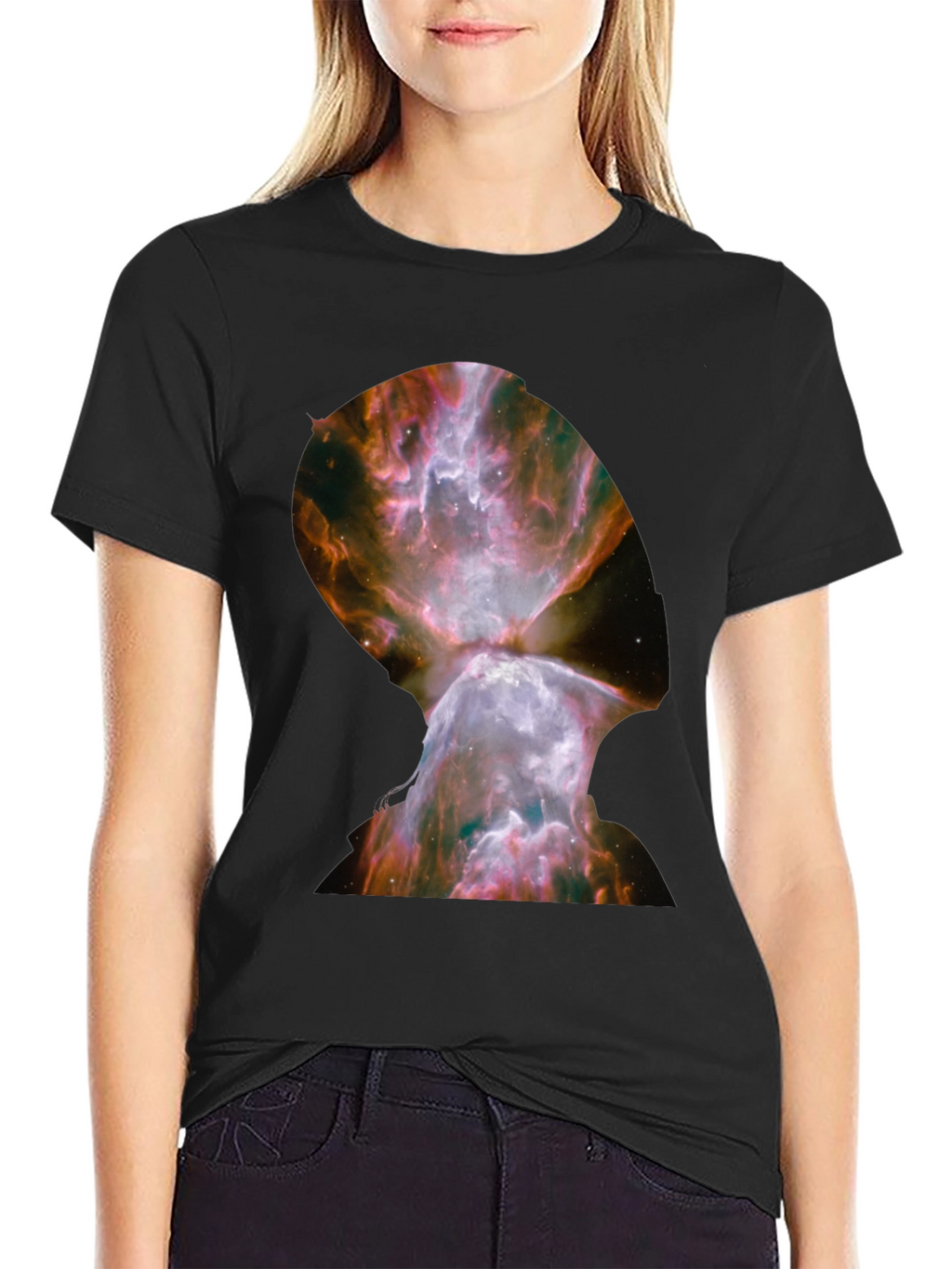 Nebula Graphic Print Black T-Shirt