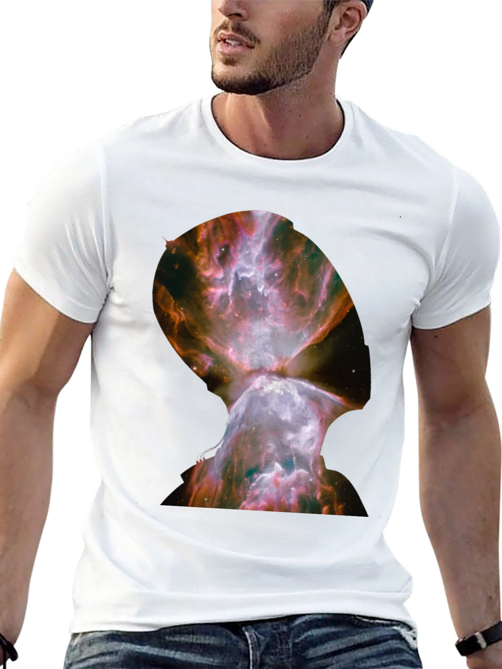 Nebula Graphic Print Black T-Shirt