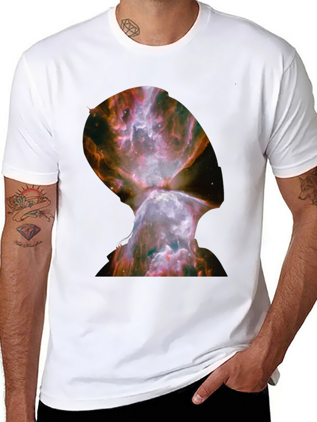 Nebula Graphic Print Black T-Shirt