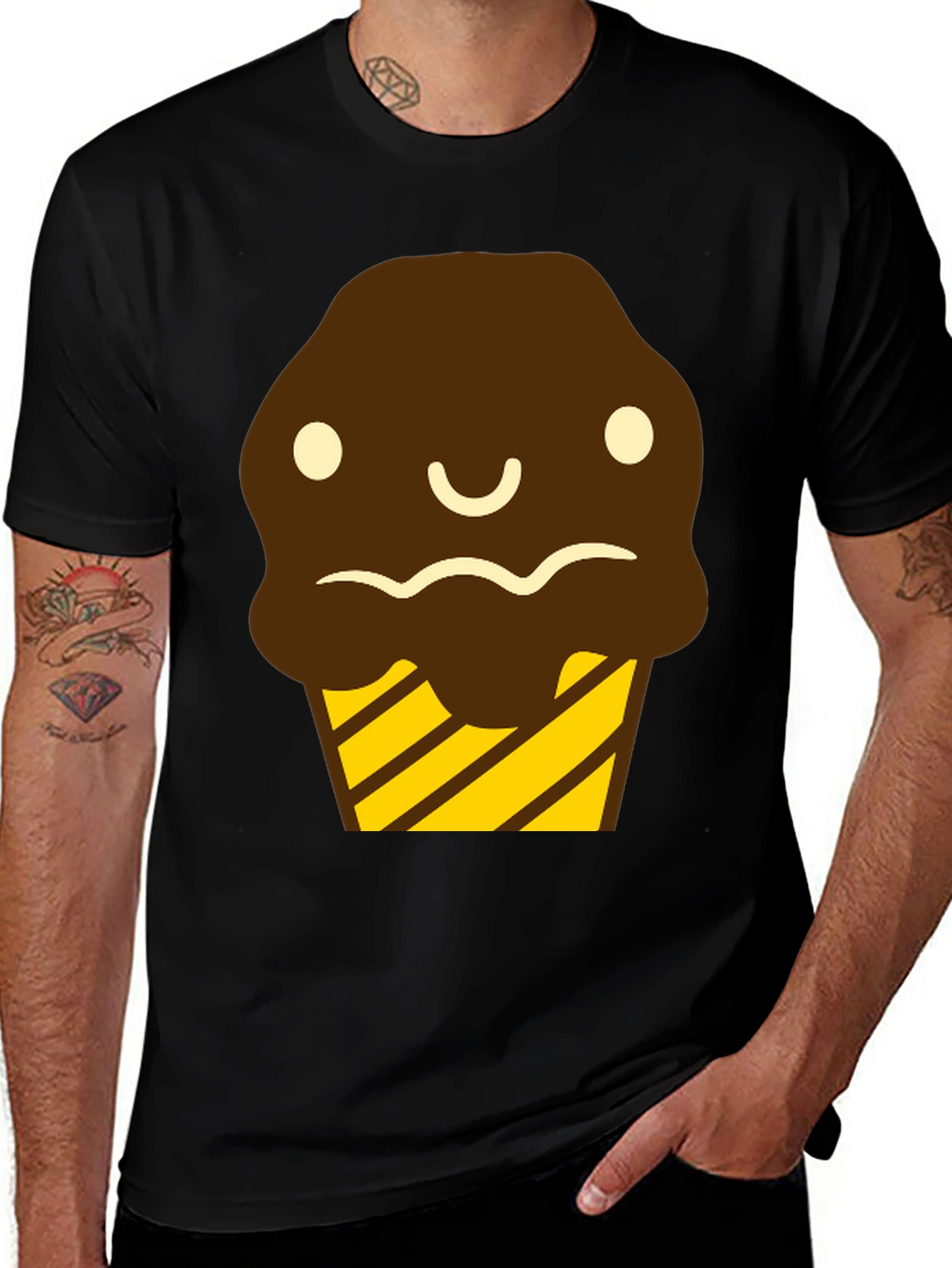 Cute Cupcake Graphic T-Shirt - Black Cotton Tee