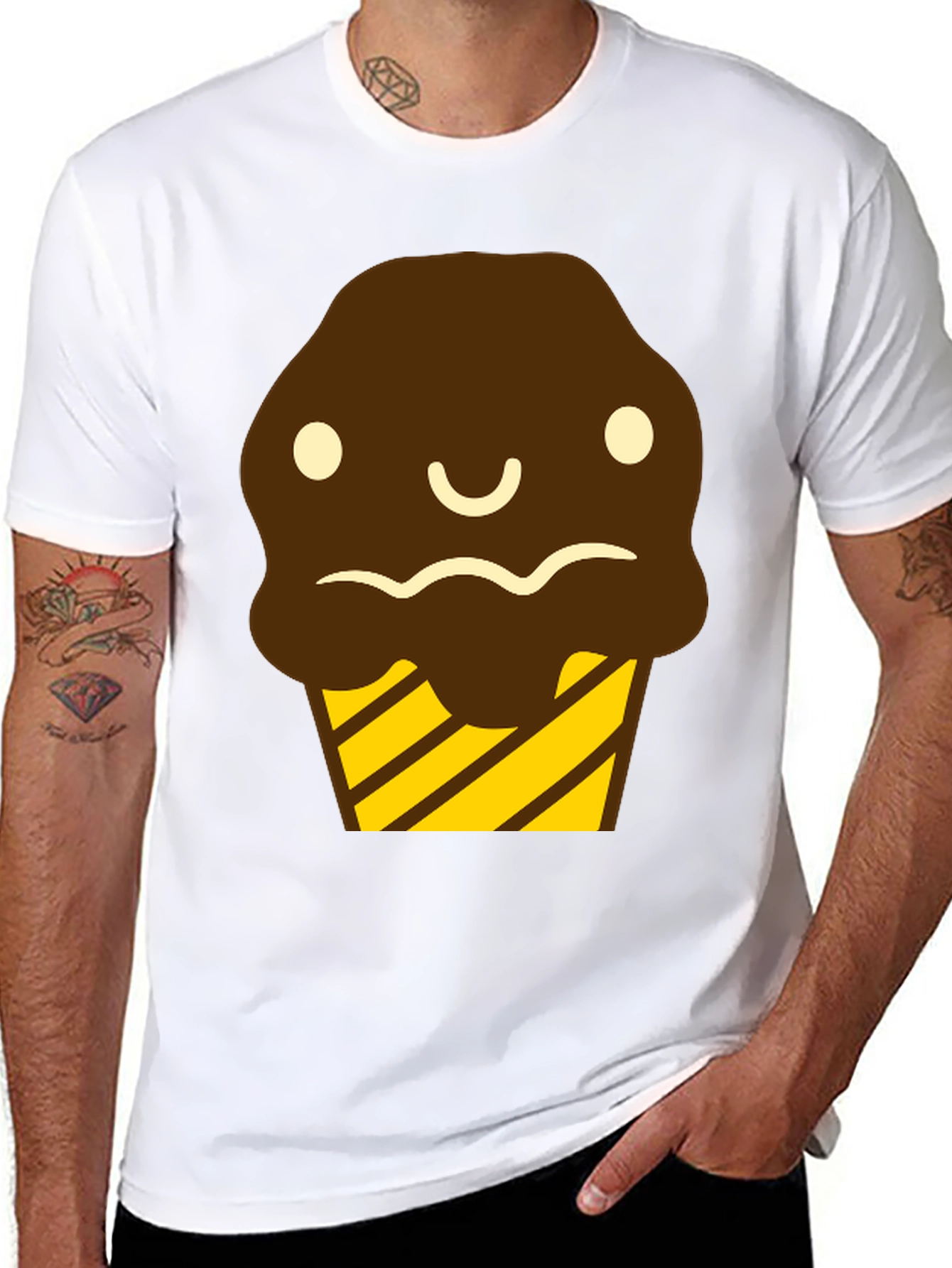 Cute Cupcake Graphic T-Shirt - Black Cotton Tee