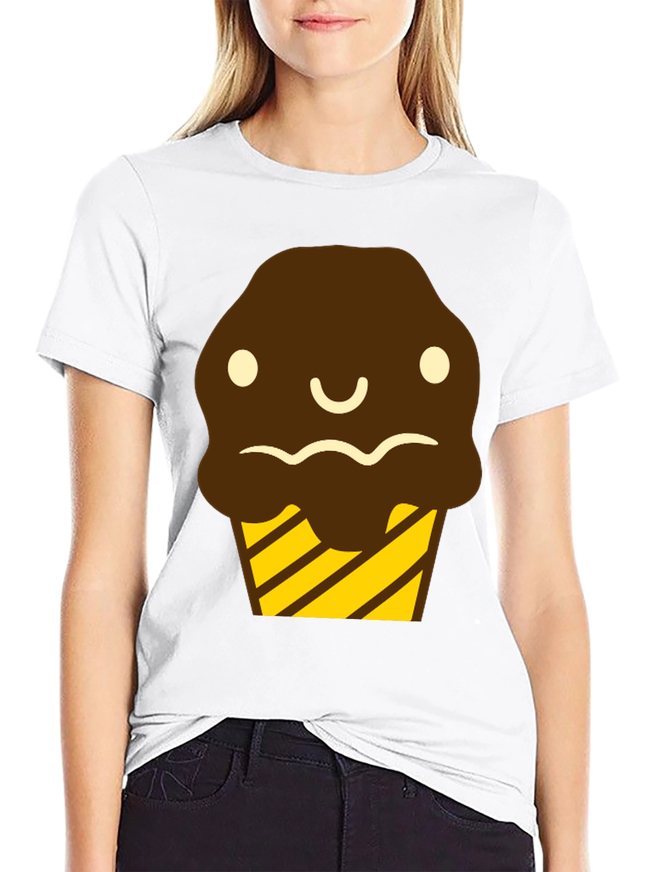 Cute Cupcake Graphic T-Shirt - Black Cotton Tee