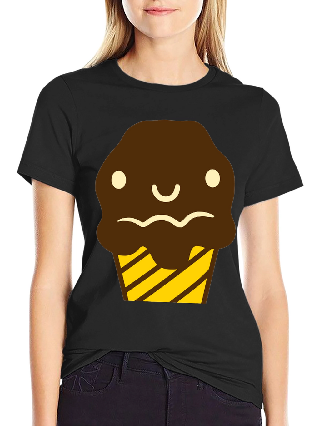 Cute Cupcake Graphic T-Shirt - Black Cotton Tee