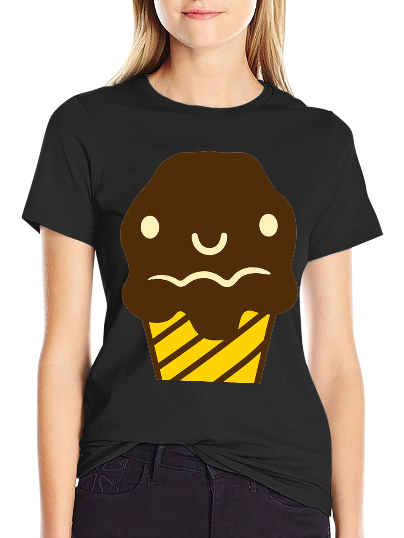 Cute Cupcake Graphic T-Shirt - Black Cotton Tee