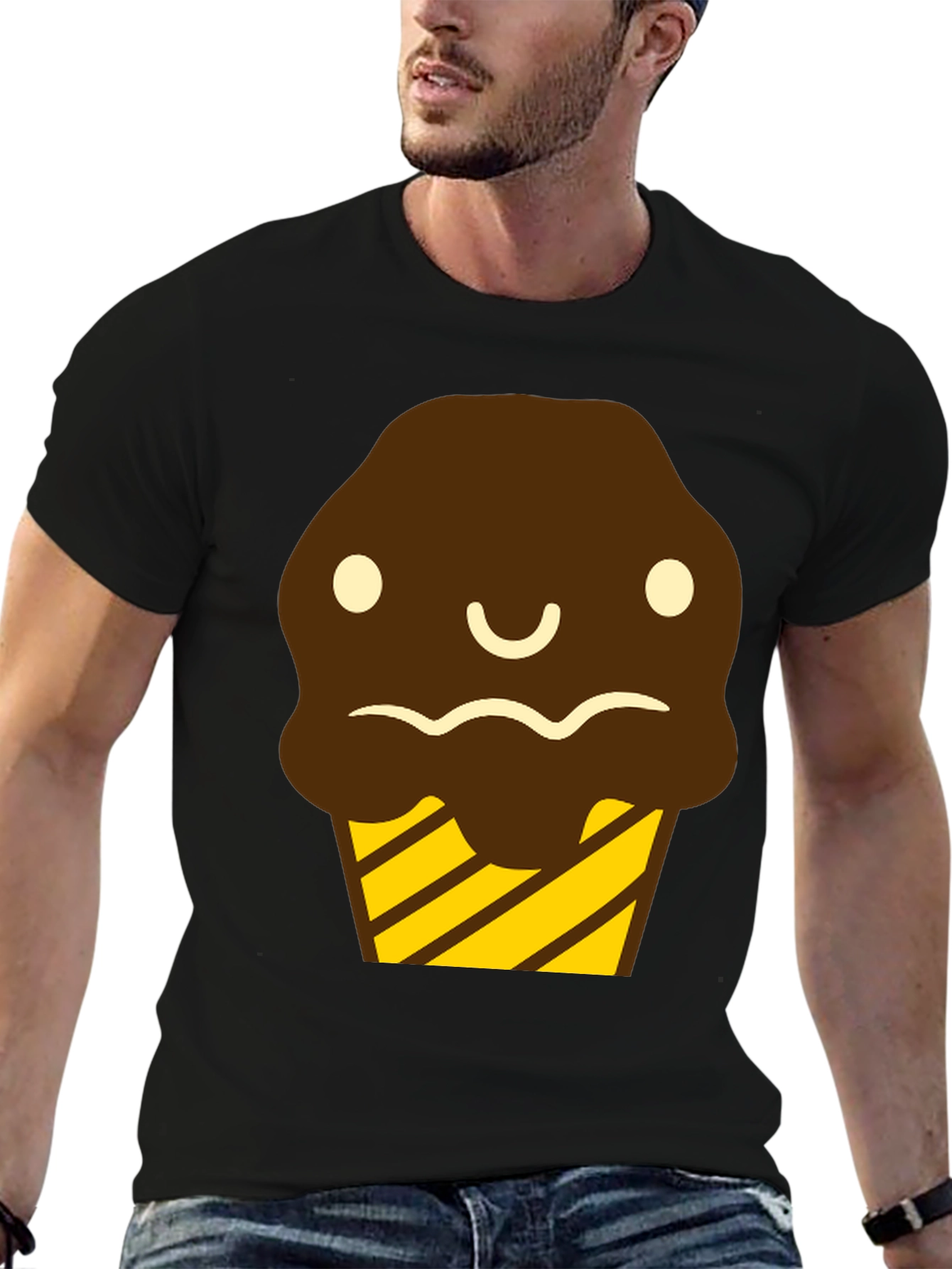 Cute Cupcake Graphic T-Shirt - Black Cotton Tee