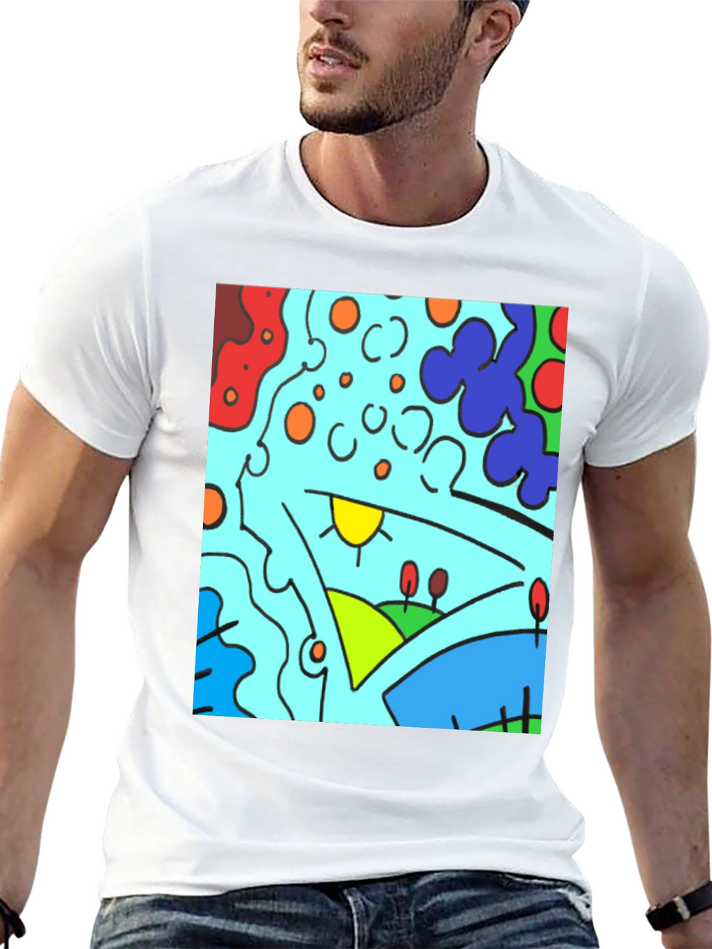 Abstract Art Graphic Tee - Modern Casual Comfort