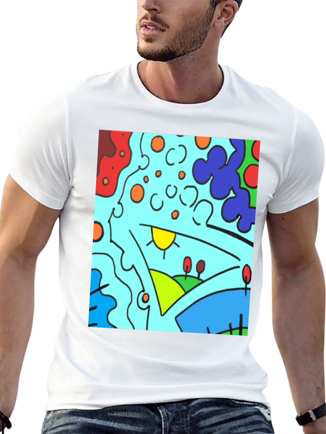 Abstract Art Graphic Tee - Modern Casual Comfort