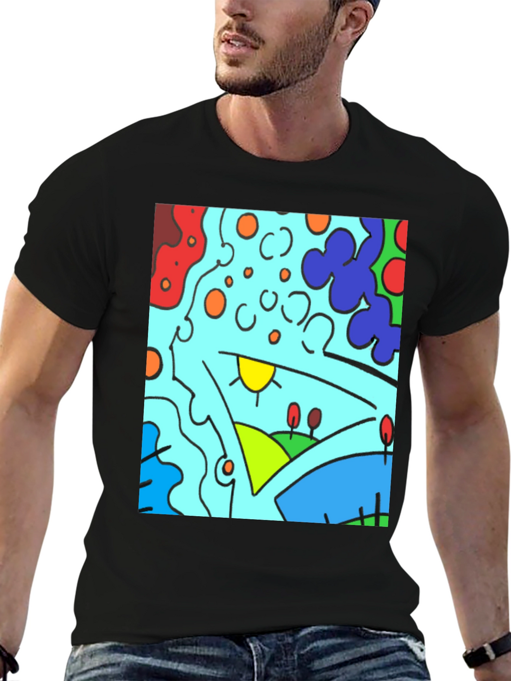 Abstract Art Graphic Tee - Modern Casual Comfort