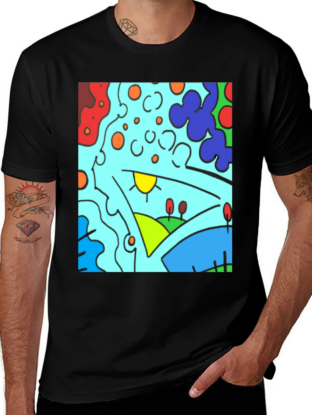Abstract Art Graphic Tee - Modern Casual Comfort