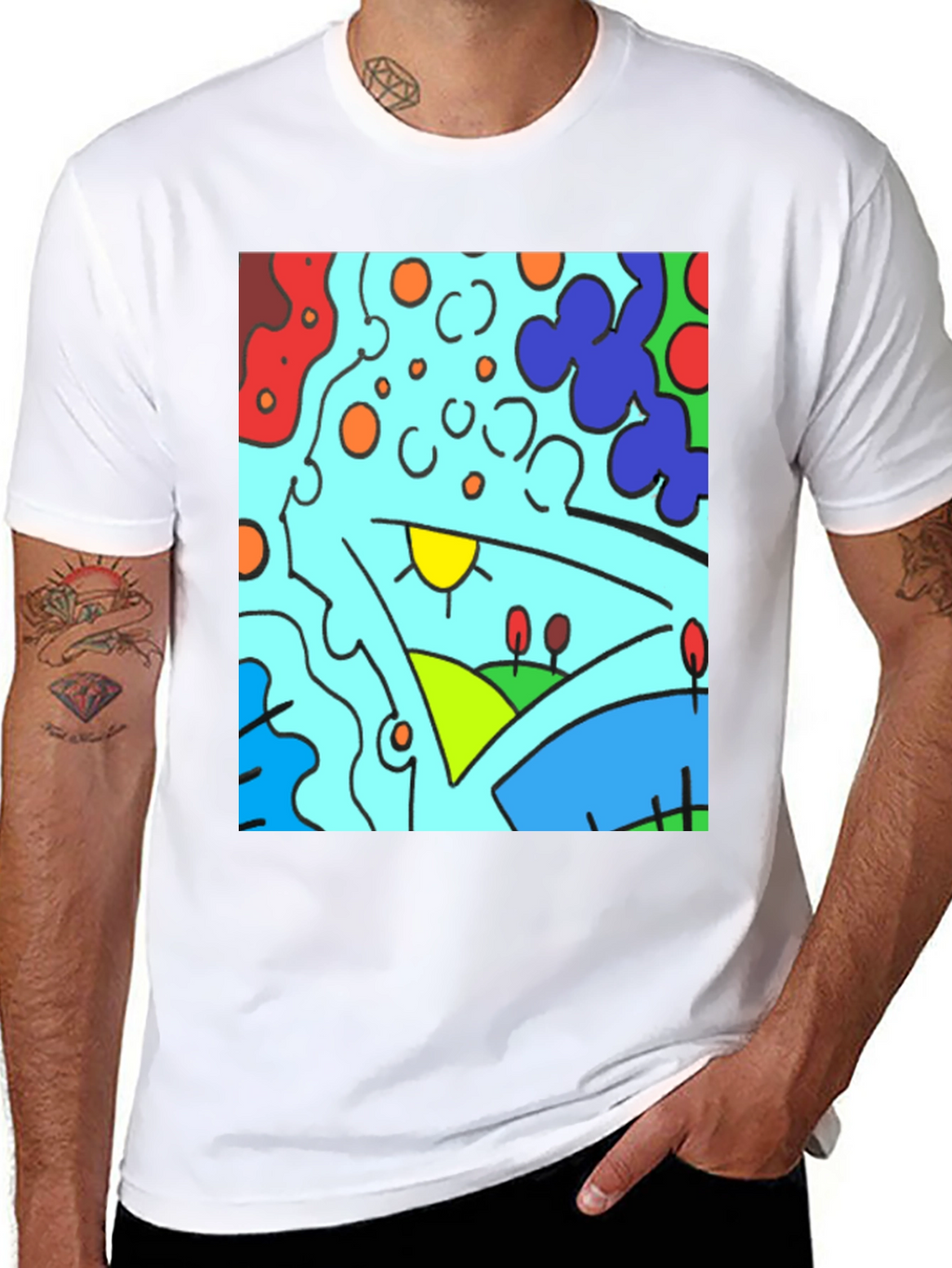 Abstract Art Graphic Tee - Modern Casual Comfort