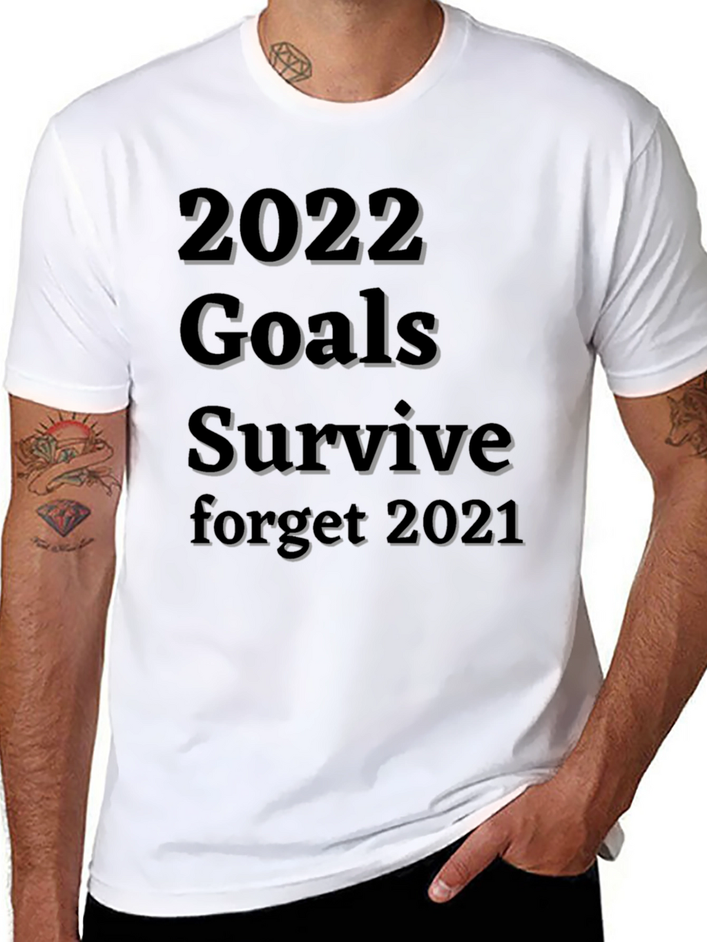 2022 Goals Survive T-Shirt Funny New Year