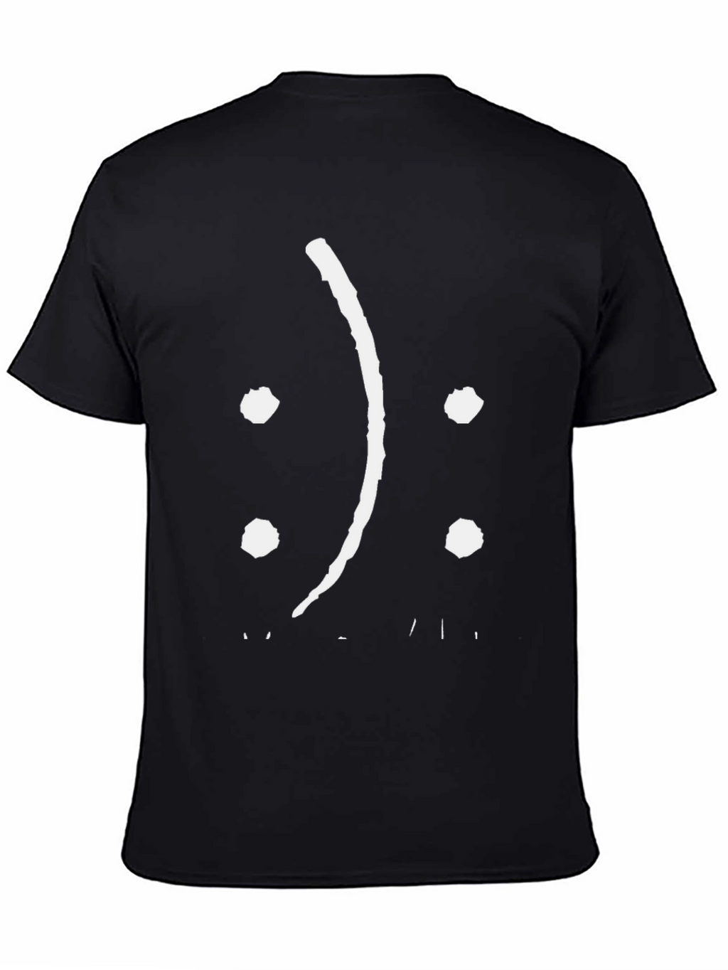Sad Face Graphic Tee - Black Cotton Comfort