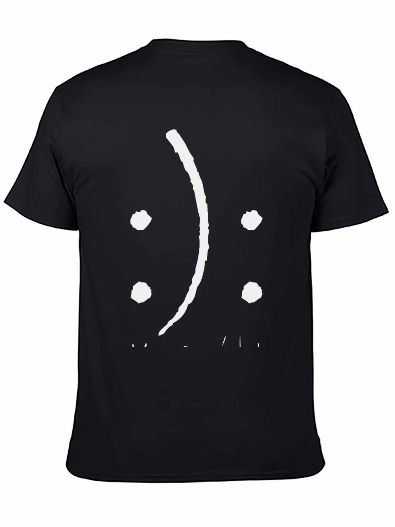 Sad Face Graphic Tee - Black Cotton Comfort