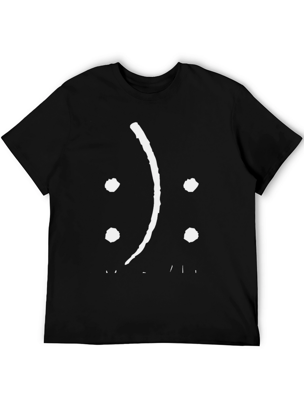 Sad Face Graphic Tee - Black Cotton Comfort
